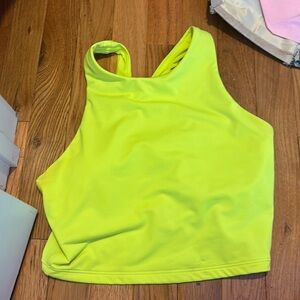 Athleta Longline Sports Bra Crop Top Small Flourescent Yellow